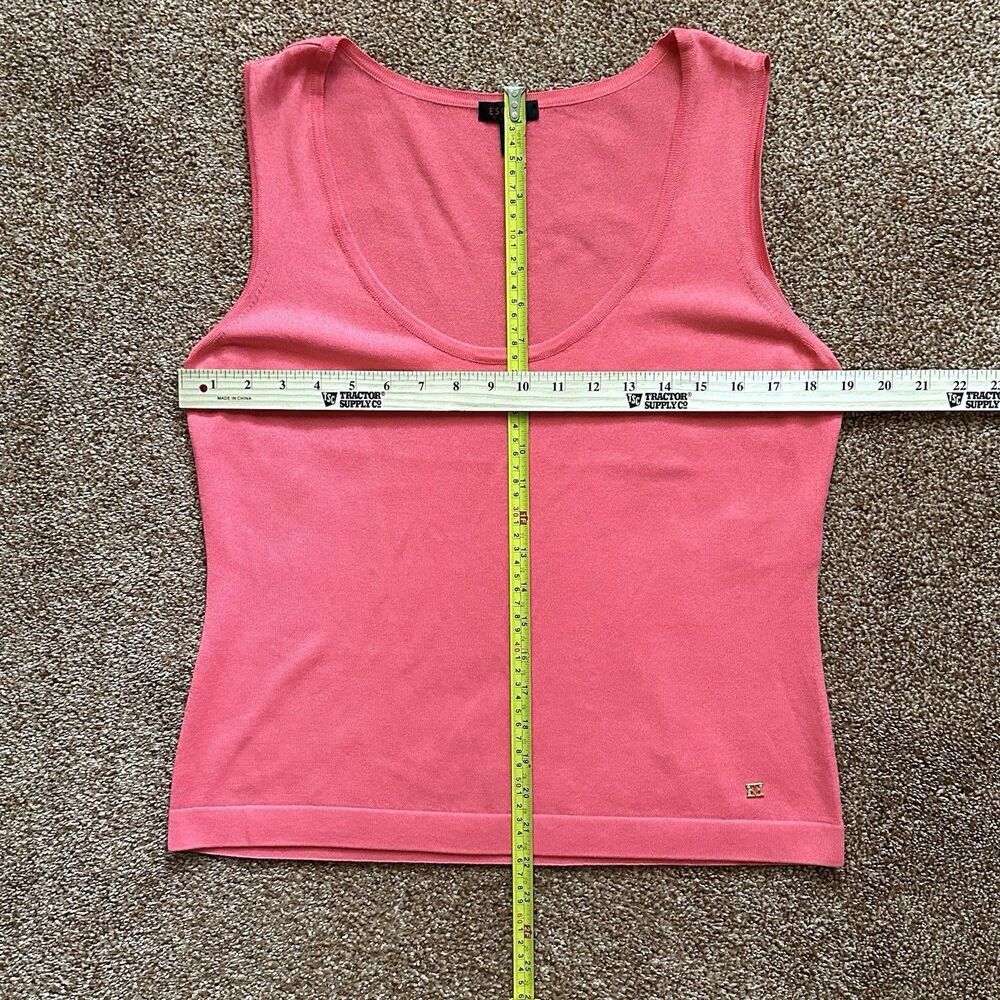 Escada Tank Top 40 Med Sleeveless Knit Coral Career Quiet Luxury Old Money Basic - Picture 7 of 8